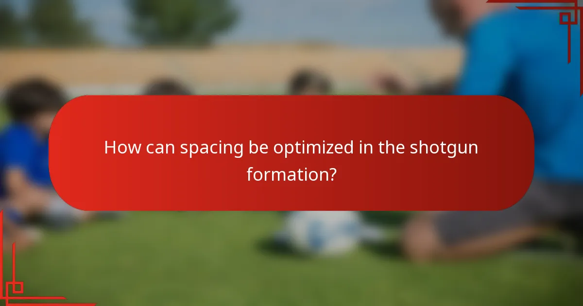 How can spacing be optimized in the shotgun formation?
