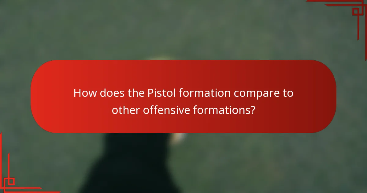 How does the Pistol formation compare to other offensive formations?